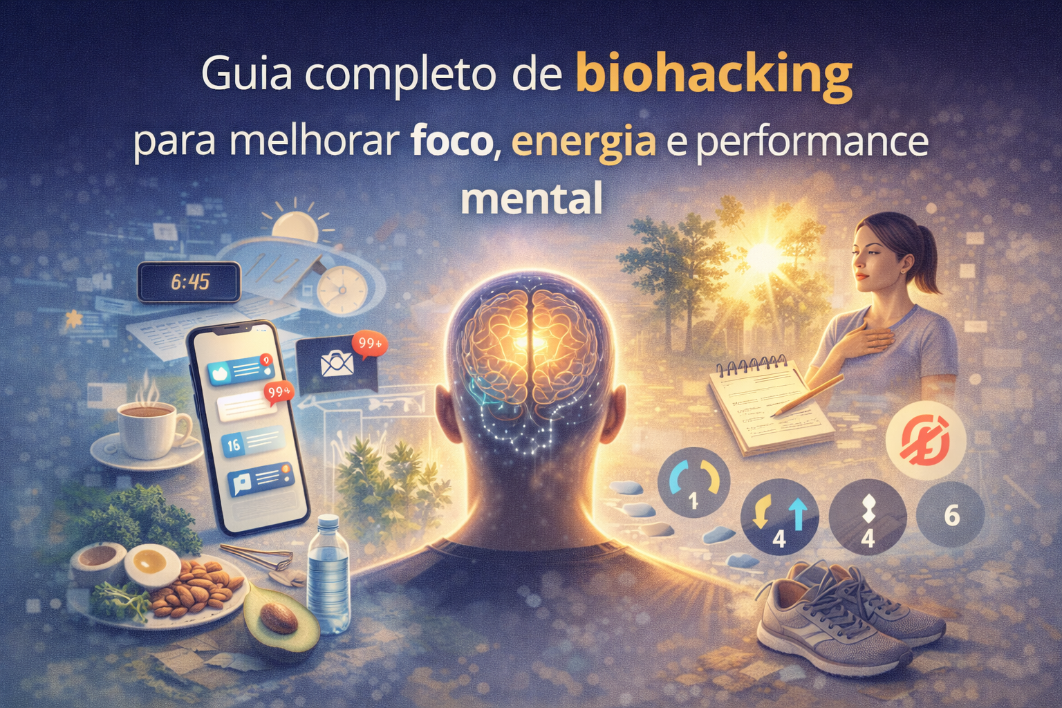 Guia completo de biohacking para melhorar foco, energia e performance mental